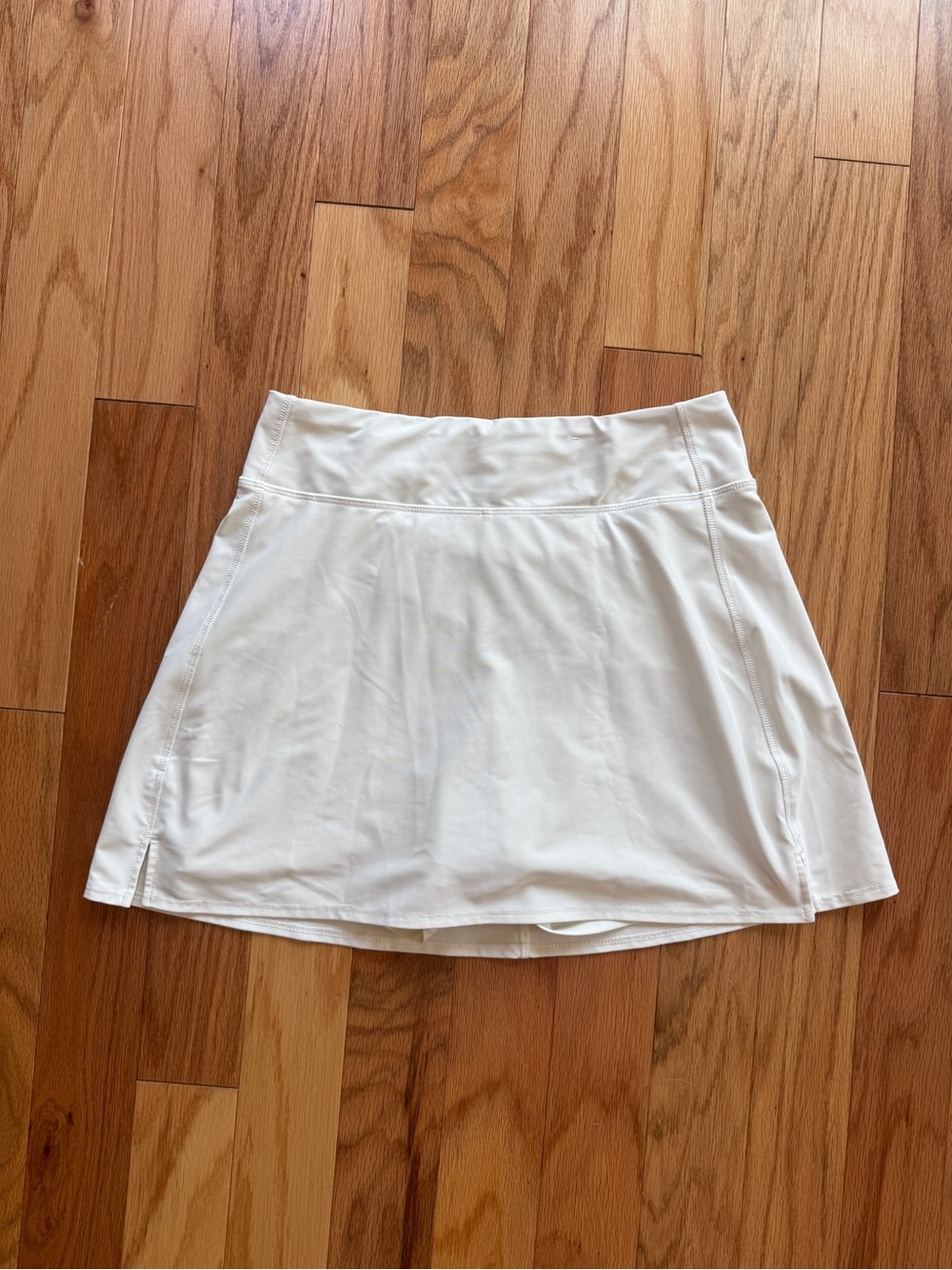 White A-Line workout Skirt with built in shorts